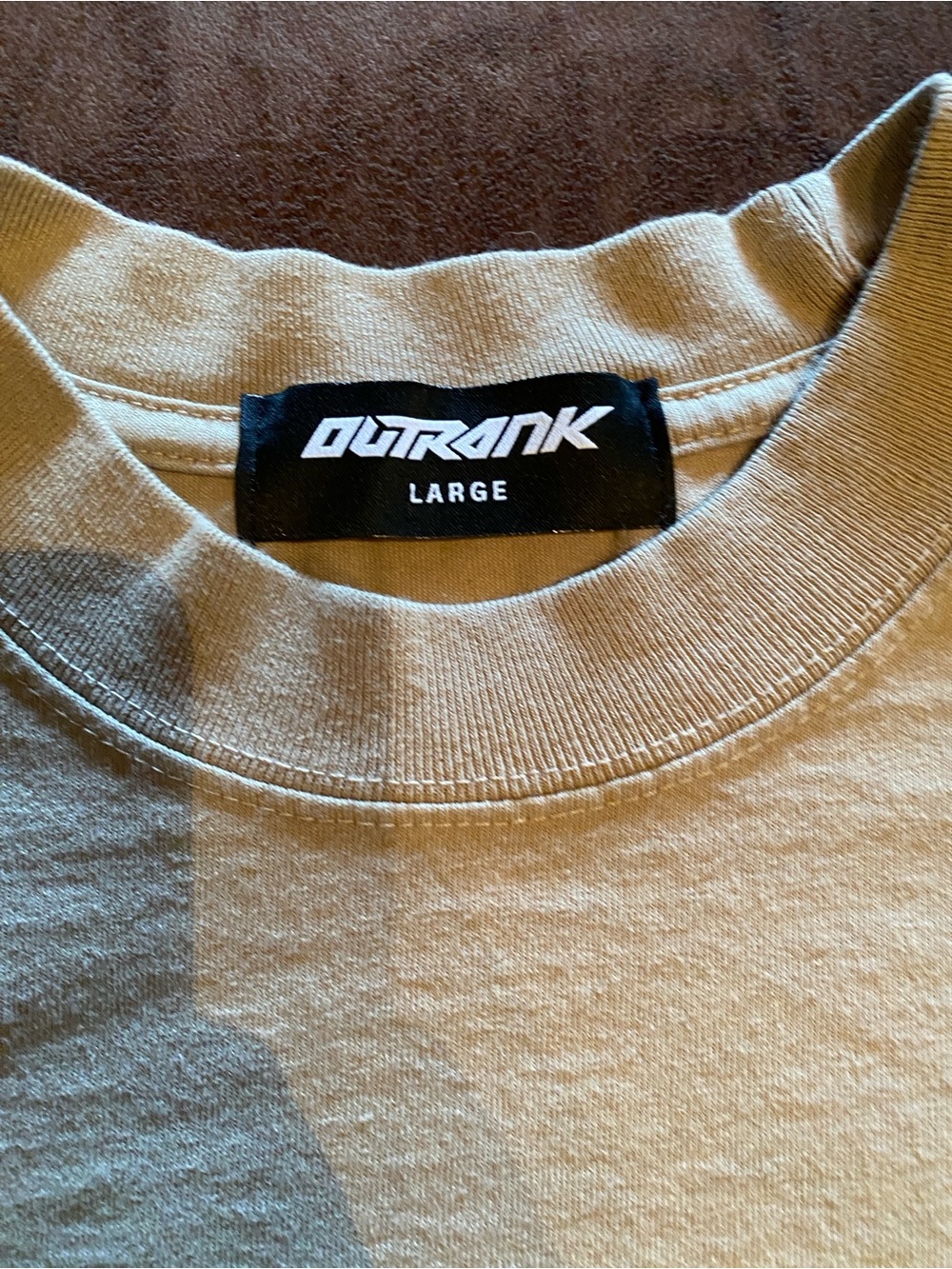 Men’s Short Sleeve Crewneck T-Shirt in Tan - Large